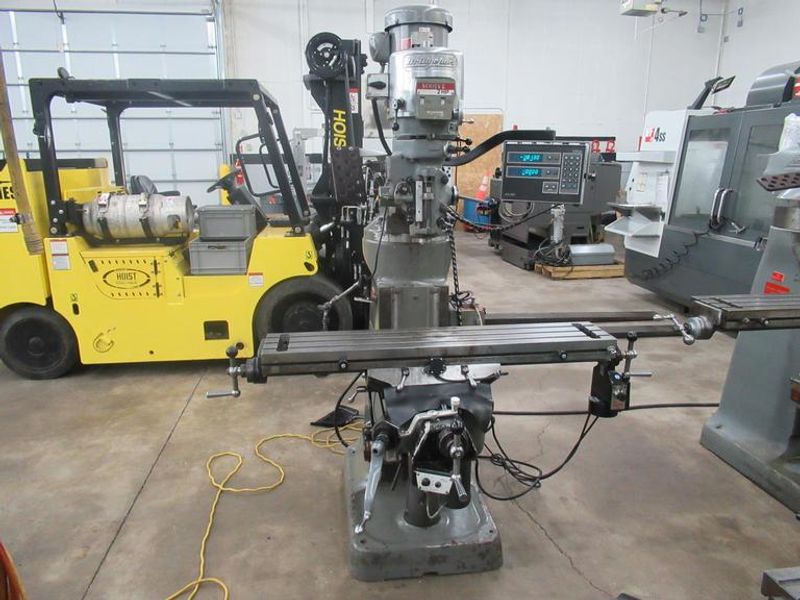 Bridgeport Series I-2HP Vertical Knee Mill, 2-Axis DRO, 9" x 48" Table, X & Y-Axis Power Feeds