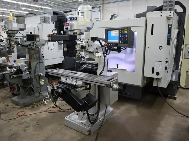 Sharp LMV-50/DVS 3-Axis CNC Vertical Knee Mill, Acu-Rite MILLPWR CNC Control, Electronic Variable Speed Drive
