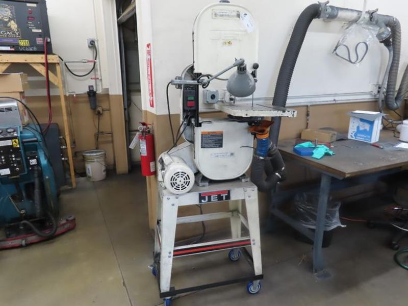 Jet Model JWBS-140S Vertical Band Saw w Titling Table on Portable Base- Auction Item