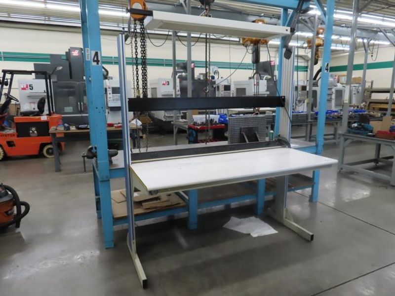Adjustable Work Bench and Light w Power Strip- Auction Item