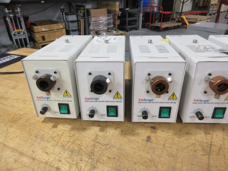 AmScope HL-250A Haloid Lamp Cold-Light 150W Light Sources (5pcs), **No Power Cords or Lights**- Auction Item