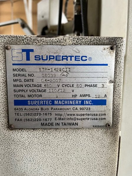 12" x 24", SUPERTEC STP-1428 CII SURFACE GRINDER