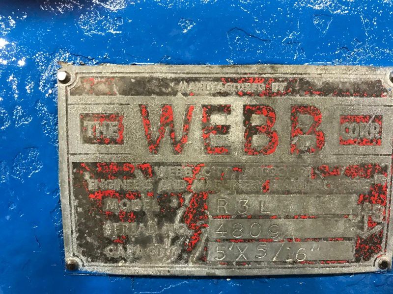 5' x 5/16" WEBB INITIAL PLATE BENDING ROLLS: STOCK #73789