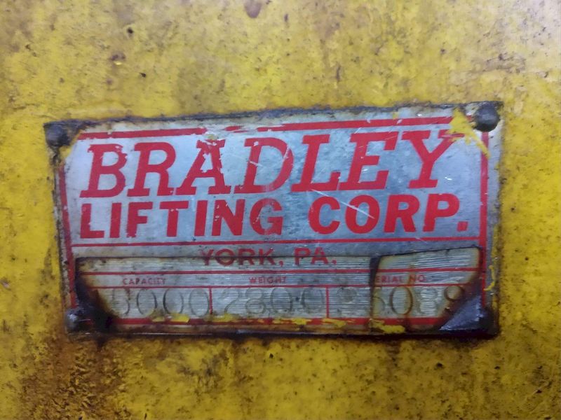 15,000 LB 7.5 TON BRADLEY SINGLE RIM VERTICAL COIL LIFTING TONG SCISSOR TYPE COIL LIFT: STOCK #1