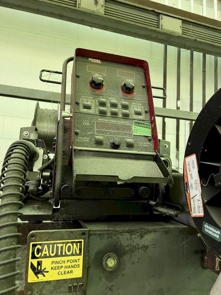 20' RANSOME RAIL MOUNTED WELDING MANIPULATOR WITH LINCOLN WELDERS: STOCK #17950