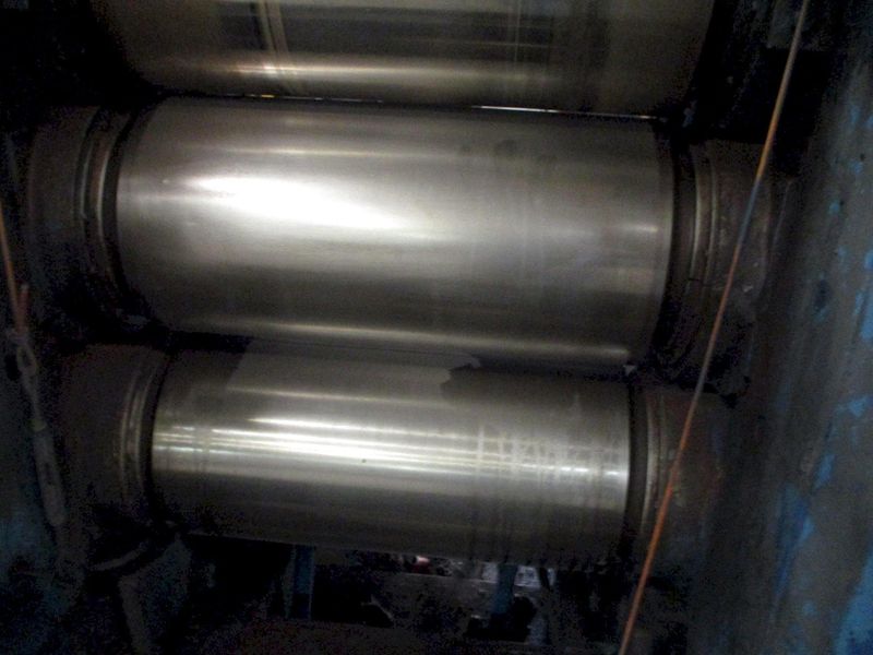 24" X 10" FARREL 4-ROLL "INVERTED L" RUBBER CALENDER ROLLING MILL WITH PAYOFF: STOCK #17226
