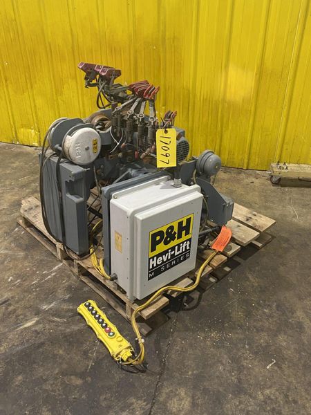 2 TON P&H "HEVI-LIFT SERIES M" POWERED CABLE HOIST WITH POWER TROLLEY: STOCK #17098