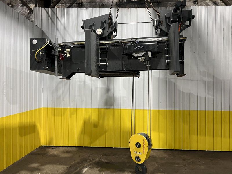 17.5 TON (2014) KONE-CRANES MODEL #CXT60410160P75GGN0S SINGLE GIRDER OVERHEAD CRANE HOIST & TROL