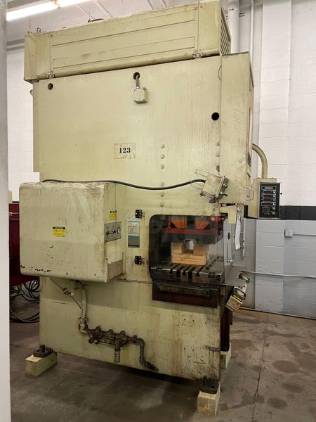 Cincinnati Model 75 OBS 75 Ton Hydraulic Gap Frame Press, 8" Stroke, Die Cushion, Cincinnati Tonnage and Position Controls
