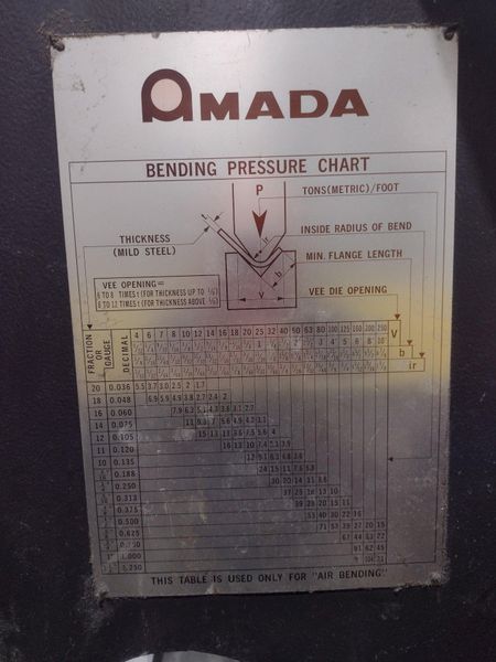 50 TON x 6' AMADA MODEL #RG50 HYDRAULIC PRESS BRAKE NC9-EX CONTROL, 1987: STOCK #19273