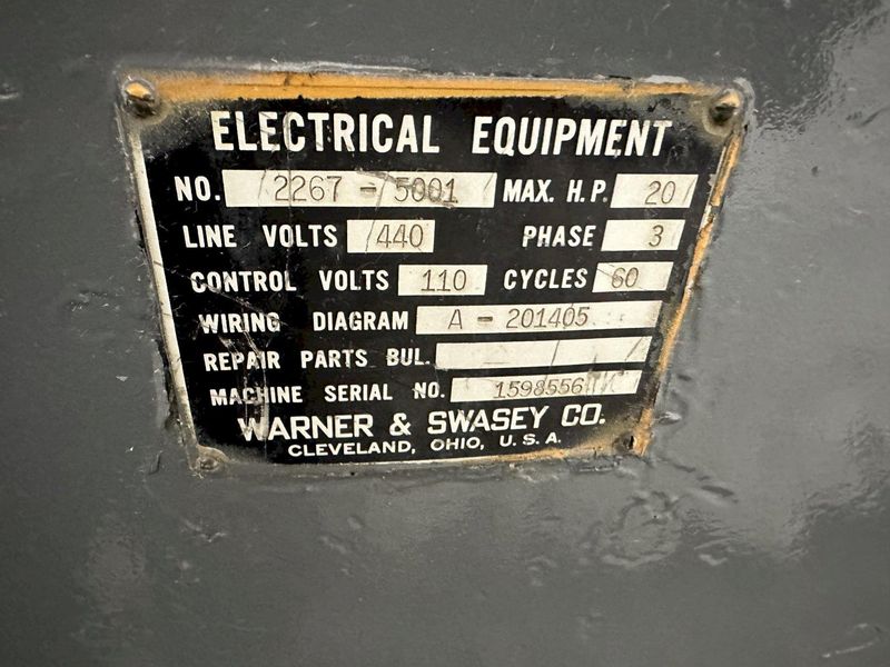#5 WARNER & SWASEY  MODEL #M-2250 TURRET LATHE: STOCK #77859