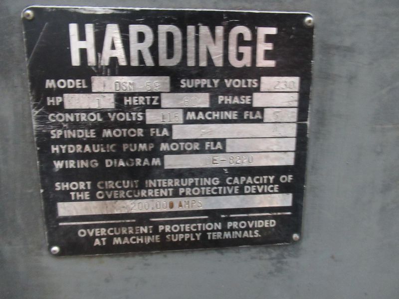 Hardinge DV-59 Second Operation Lathe, Variable Speed, 5C Collet Closer, Endworking Turret, Production Cross-Slide