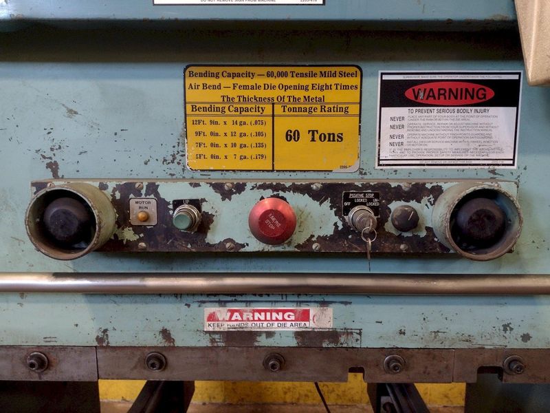60 TON X 6' WYSONG HYDRAULIC PRESS BRAKE: STOCK #16925