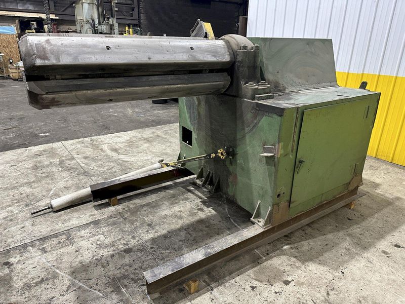 12,000 LB X 50" ROWE MODEL #12050-DSV MOTORIZED COIL REEL UNCOILER & COIL CAR: STOCK #21979
