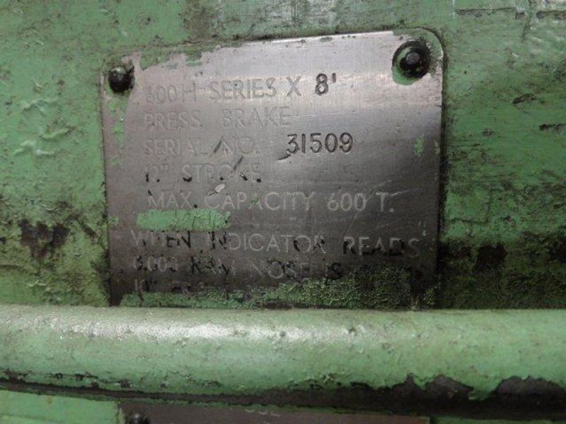 600 TON X 12' CINCINNATI MODEL 600H HYDRAULIC PRESS BRAKE: STOCK #65019