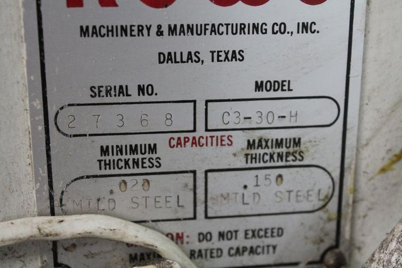 30" X .150" ROWE C3-30-H STRAIGHTENER: STOCK #64448