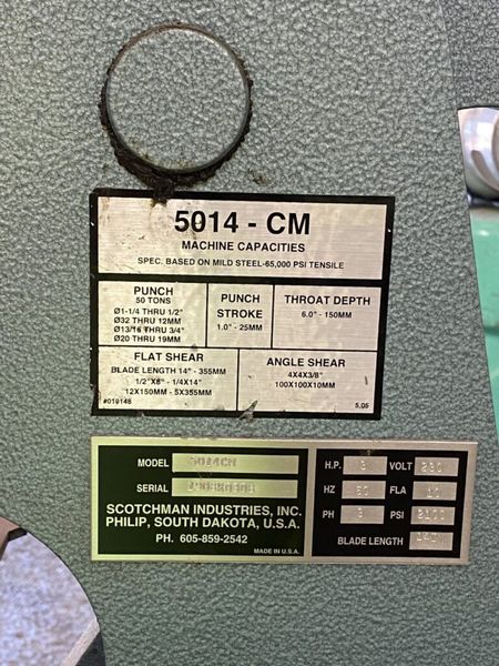 Scotchman 5014-CM 50 Ton Hydraulic Ironworker