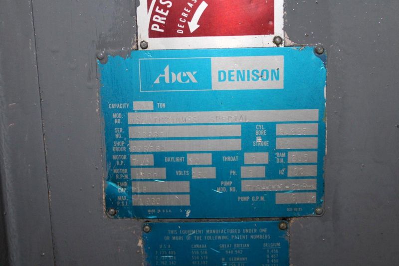 10 TON DENISON HYDRAULIC PRESS WITH ROTARY TABLE