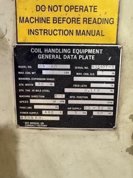 16000 LB X 40" X .110" ROWE FEEDLINE
