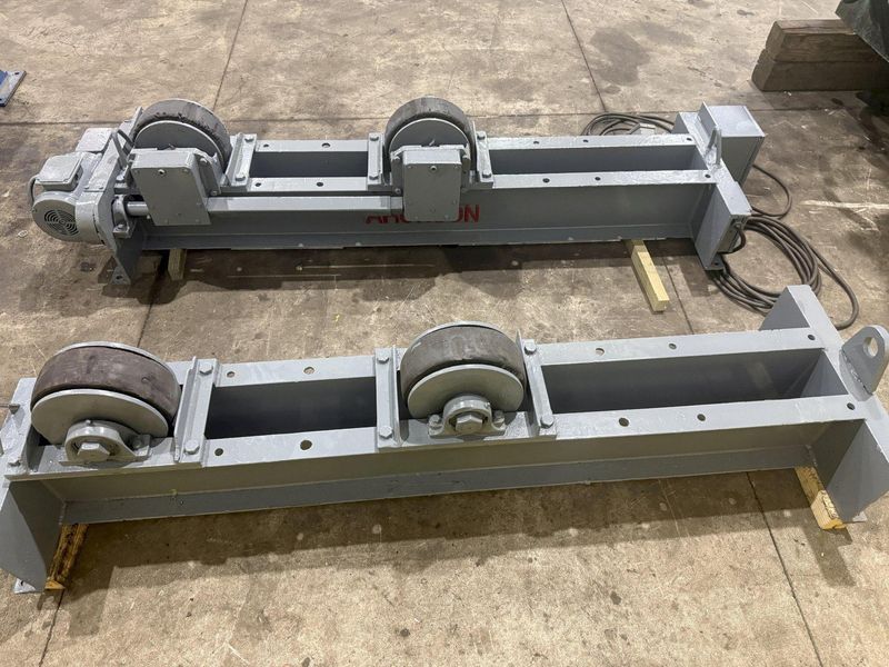 20,000 LB (10 TON) ARONSON MODEL #WRD10 POWERED TANK TURNING ROLLS, DRIVE & IDLER: YOBRO #25145