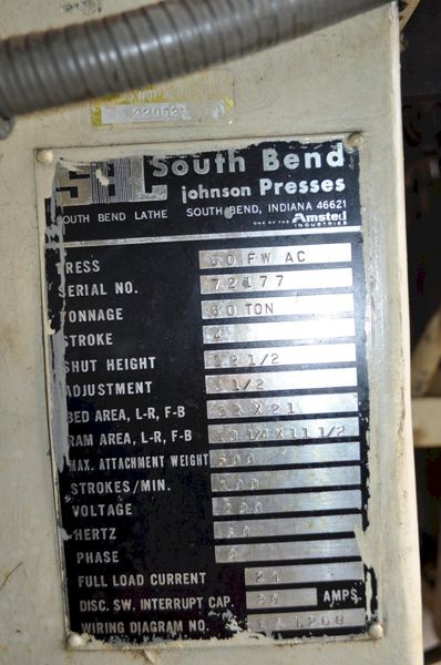 60 Ton Southbend OBI press