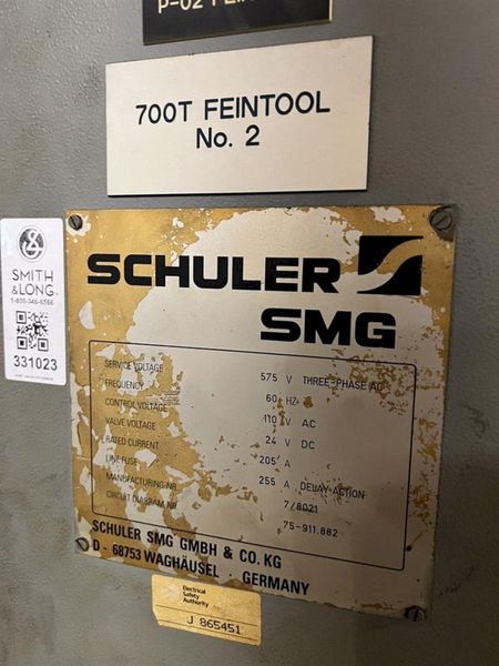 700 TON FEINTOOL FINE BLANKING PRESS