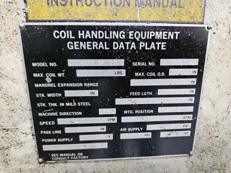 6000 LB X 12" X .125" COE DALLAS CWP SERVO FEEDLINE