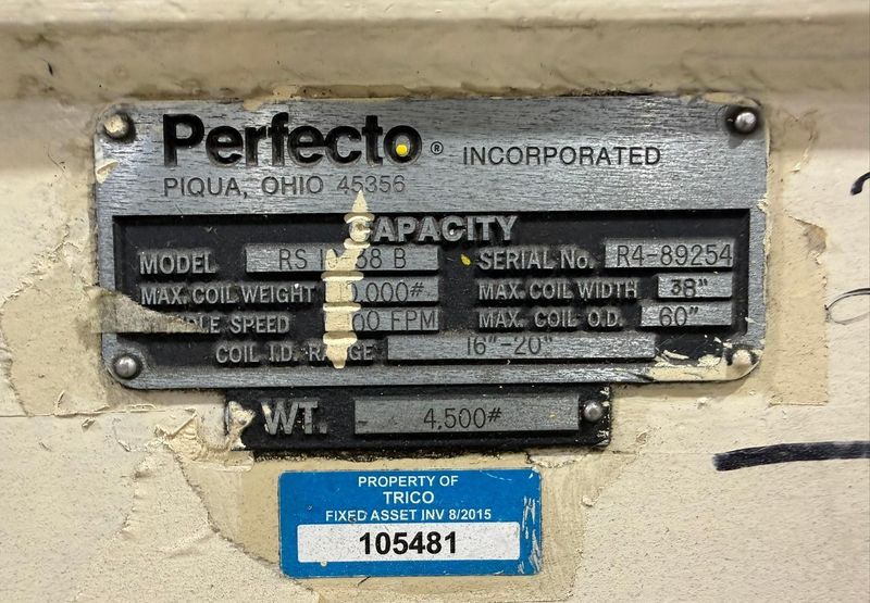 10000 LB X 14" X .183" PERFECTO UNCOILER AND STRAIGHTENER