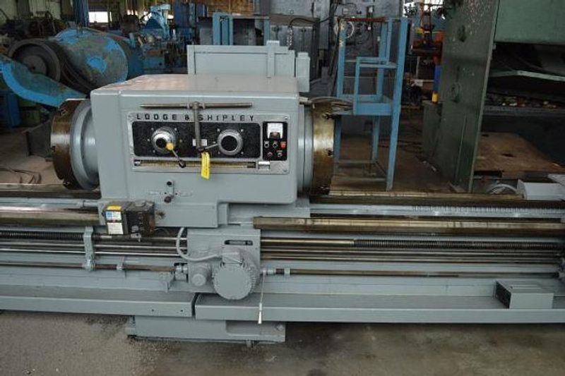 32.5" X 22'/10' LODGE & SHIPLEY HOLLOW SPINDLE DUAL BED ENGINE LATHE: STOCK #10927
