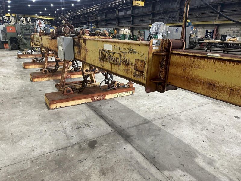 53 TON (107,500 LBS) BUSHMAN MODEL #MT420 TELESCOPING MAGNETIC SPREADER LIFTING BEAM  W/ OHIO MA