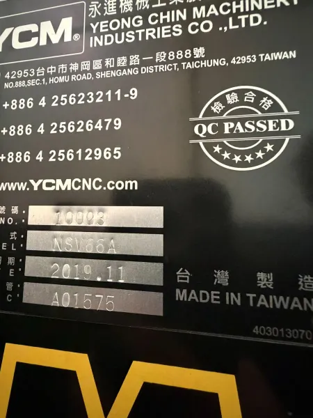 2019 YCM NSV-66A Vertical Machining Center