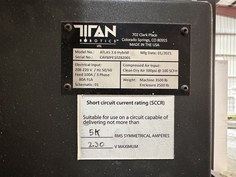 Titan Robotics ATLAS 3.6 Hybrid Large Scale 3D Printer (2021)