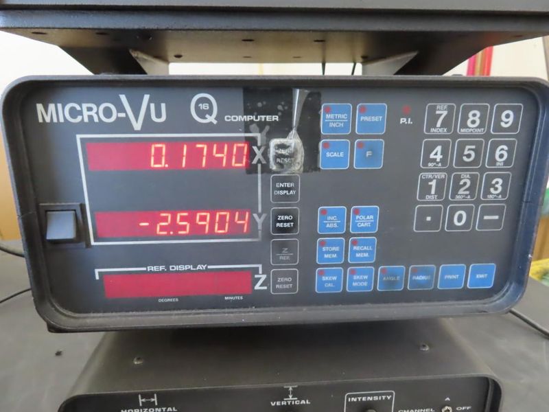 Micro-Vu Model 30 2 Video Measuring System w 2 Axis Micro-VU DRO w Q16 Metrology Computer- Auction Item