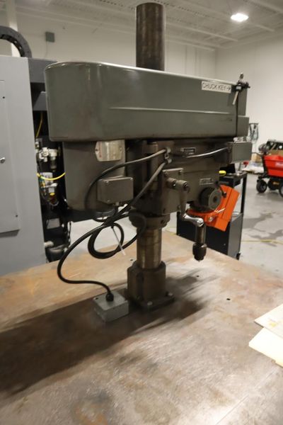 Clausing Model 2236 20" Drill Presses (2) on Steel Table, 2-Speed Motors, Hand Quill Feeds, Jacobs Drill Chucks, Safety Shields- Auction Item