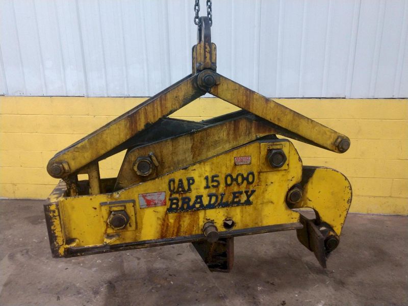 15,000 LB 7.5 TON BRADLEY SINGLE RIM VERTICAL COIL LIFTING TONG SCISSOR TYPE COIL LIFT: STOCK #1