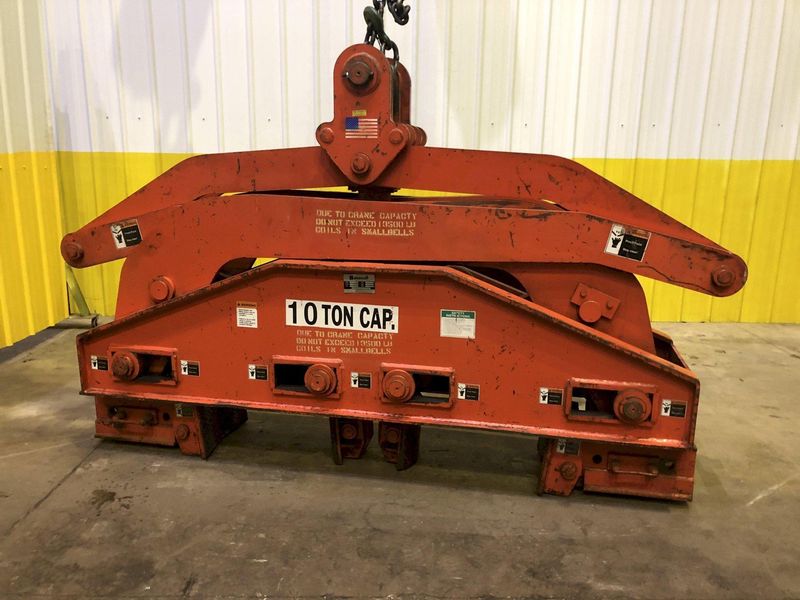 20,000 LB 10 TON BUSHMAN  MODEL #6107 DOUBLE RIM VERTICAL COIL LIFTING TONG SCISSOR TYPE COIL LI