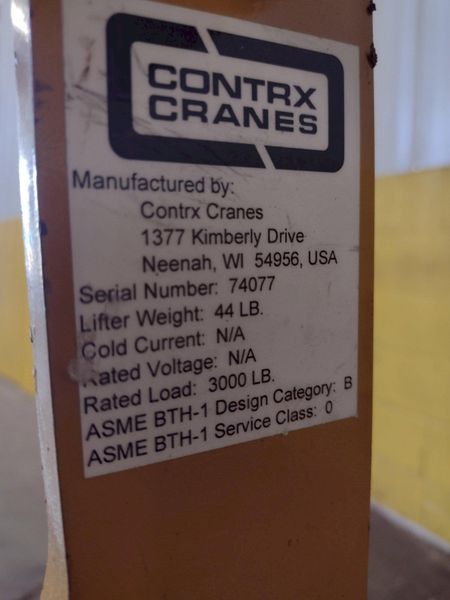 3 TON 6000 LBS CONTRX CRANES SPREADER BAR WITH ROLL HOOKS: STOCK #16539