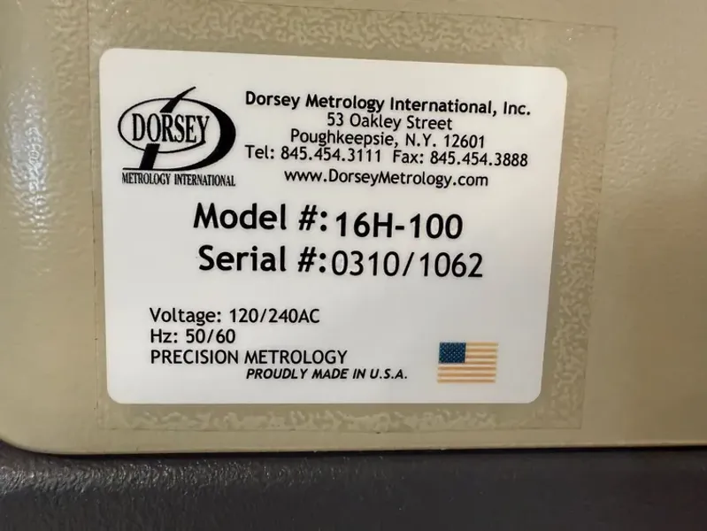 16” DORSEY 16H OPTICAL COMPARATOR DRO 2003’ #7772