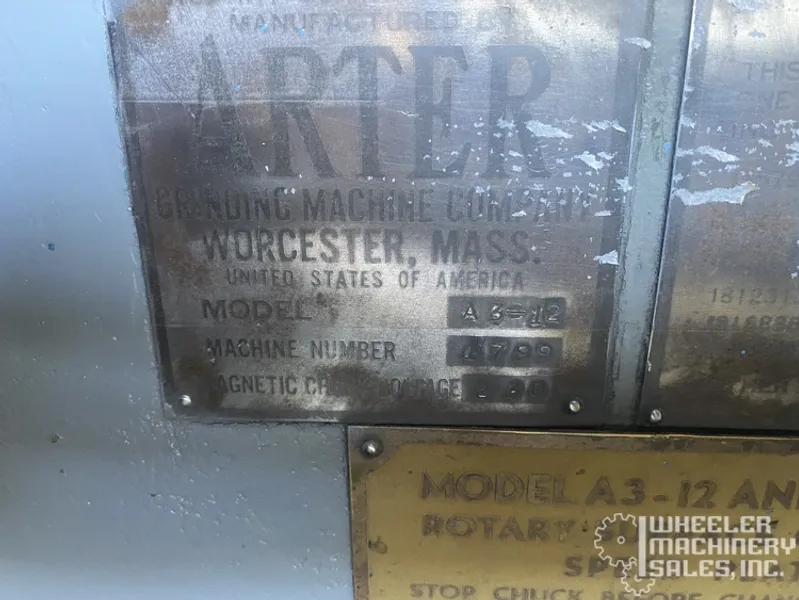 ARTER A3-12 HORIZONTAL-SPINDLE ROTARY SURFACE GRINDER 12" #6103 #1