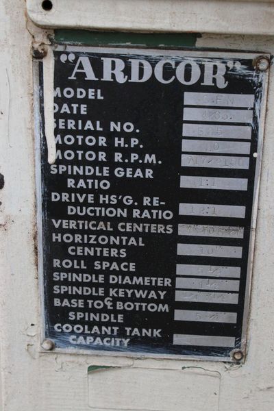 14 STAND X 1-1/2" ARDCOR ROLLFORMER: STOCK #76630
