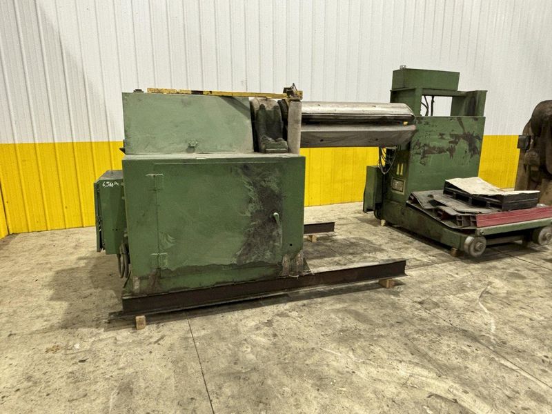 12,000 LB X 50" ROWE MODEL #12050-DSV MOTORIZED COIL REEL UNCOILER & COIL CAR: STOCK #21979