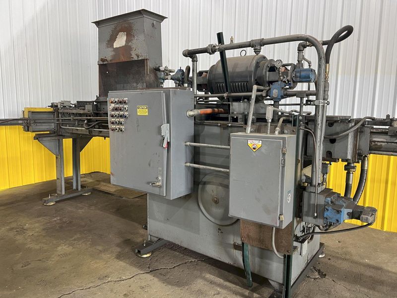 12" X 12" LOGEMANN MODEL #1212 HYDRAULIC SCRAP METAL BALER / BRIQUETTER: STOCK #11504