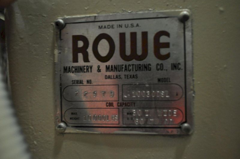 10000 LB X 30" ROWE UNCOILER