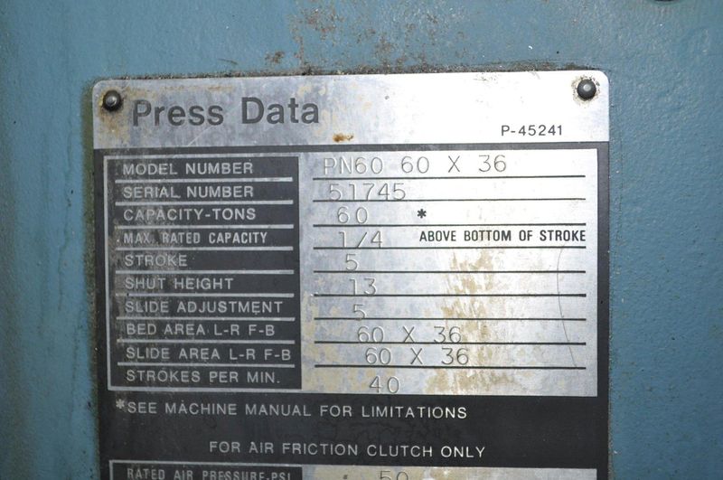 60 TON NIAGARA SSDC PRESS