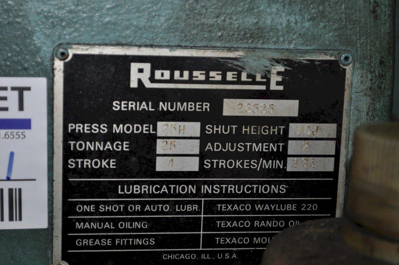 25 TON ROUSSELLE HORN PRESS