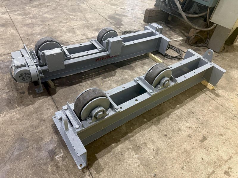 20,000 LB (10 TON) ARONSON MODEL #WRD10 POWERED TANK TURNING ROLLS, DRIVE & IDLER: YOBRO #25145