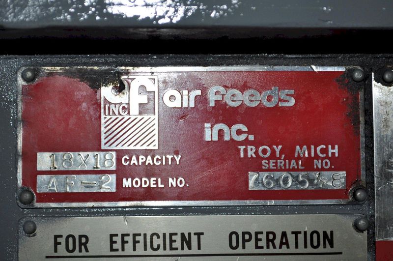 18" X 18" X .090 Air Feeds Air Feeder Straightener