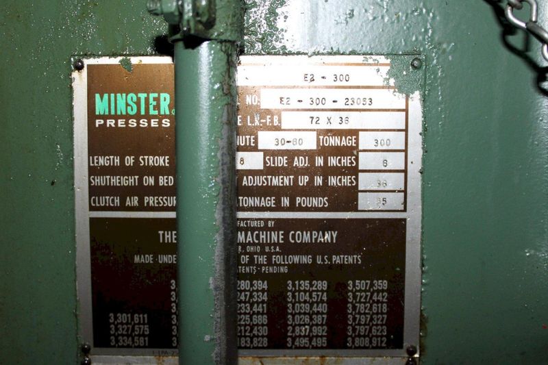 300 TON MINSTER SSDC 72" X 36"