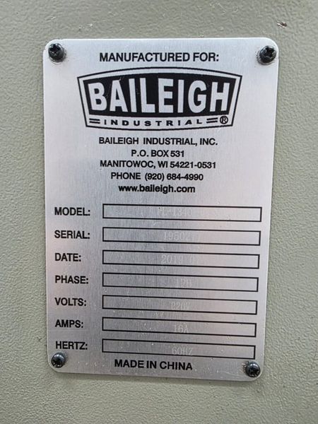 Baileigh PL-1340E-1.0 13″ x 40″ Engine Lathe w/ DRO (2019)