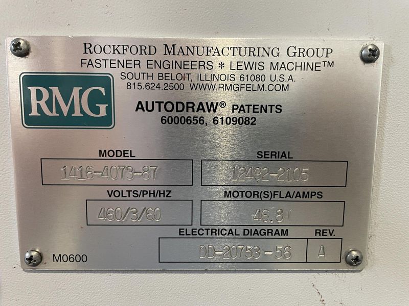 RMG Model 1416-4073-87 Wire Drawer, 52" Capstan "LIKE NEW"